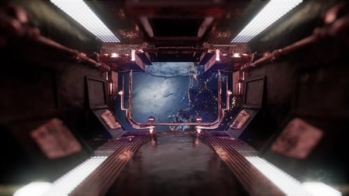Balade dans un tunnel de vaisseau spatial