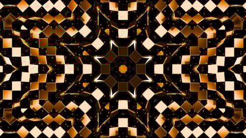 Abstract Golden Geometric Kaleidoscope Background Loop
