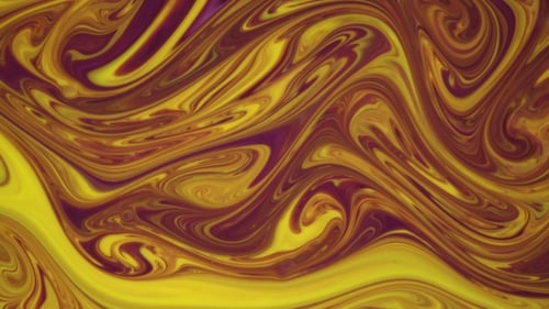 Abstract Swirling Liquids in Yellow and Burgundy