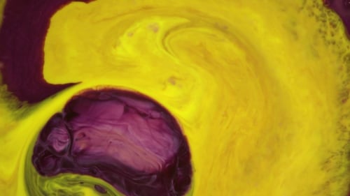 Abstract Footage of Red and Yellow Liquids