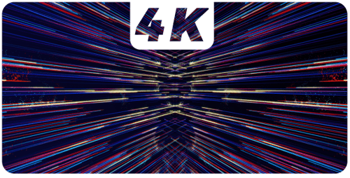 Abstract Futuristic Hyperspace Tunnel with Speeding Light Lines