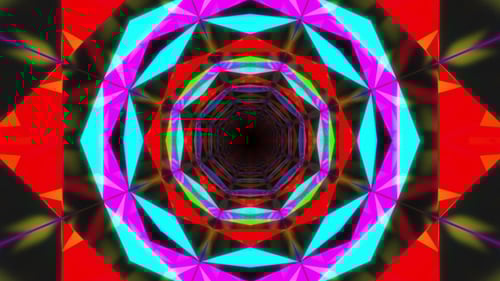 Vibrant Geometric Abstract Tunnel Motion Background Loop