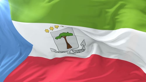 Realistic Waving Flag of Equatorial Guinea Seamless Loop