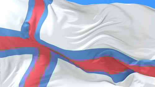 Realistic Waving Flag of Faroe Islands 3D Animation