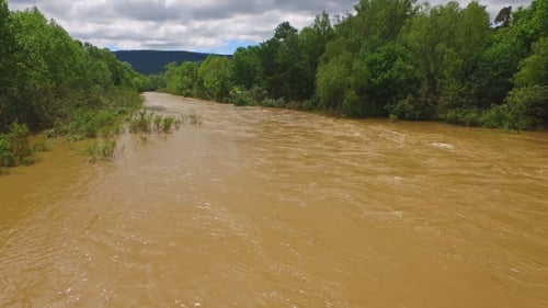 Aerial of Flooded River