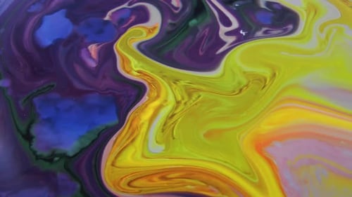 Colorful Abstract Paint Swirls and Flows