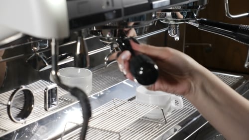 Espresso Preparation Using a Professional Coffee Machine