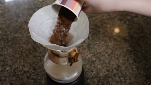 Modern and Alternative Ways of Coffee Making.. of a Barista Making Hand Brewed Coffee. Addin