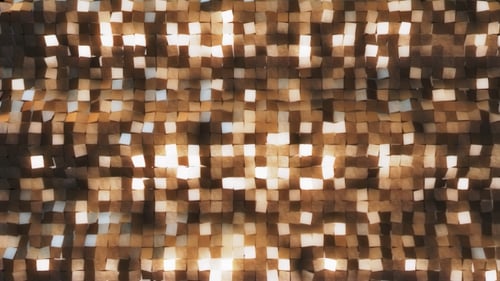 Abstract Golden Shimmering Squares Background Loop