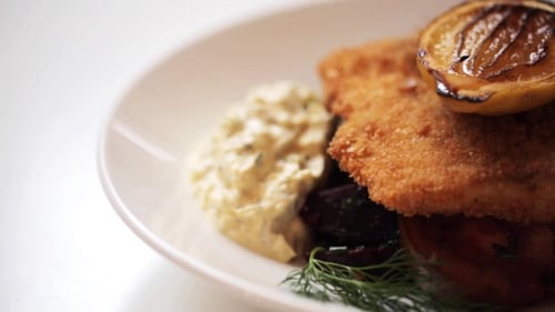 Delicious Fried Fish and Potatoes on Plate