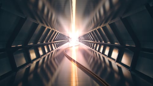 Fliegen Sie im futuristischen Tunnel 4K