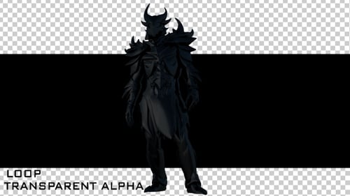 3D Armored Warrior Character Revolving with Alpha Channel