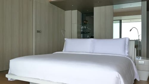 Pillow on bed decoration interior of bedroom