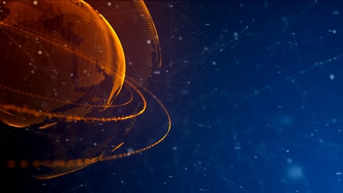 Digital Global Network Rotating Earth Background Loop