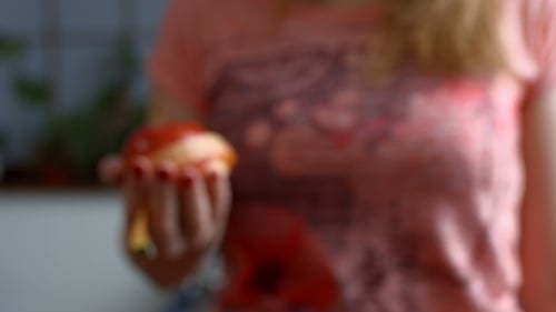 Red Apple Surrounded by Measuring Tape