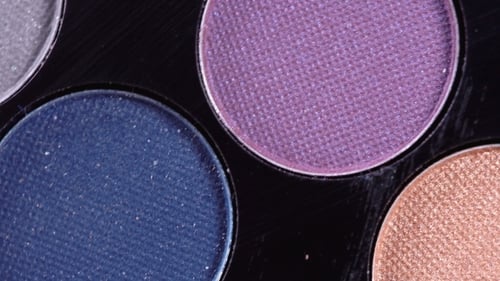 Eye Shadow Palette with Various Colors Close Up