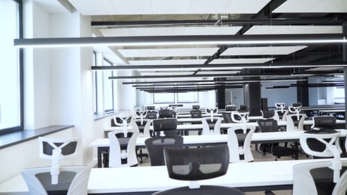 The Spacious Black and White Office