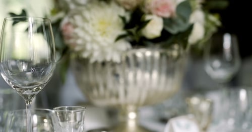 Wedding Reception Table Decor Close Up