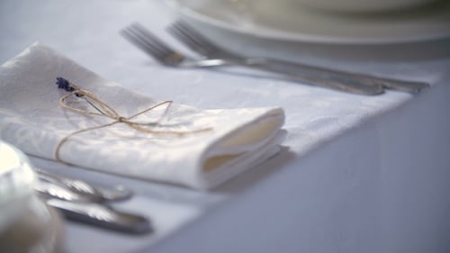 Elegant Table Setting for Wedding Reception