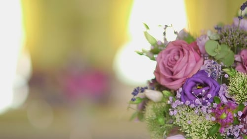 Romantic Floral Bouquet of Roses and Lavender