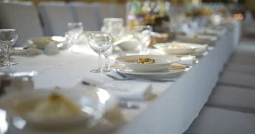 Decorated Table for Luxury, Elegant Dinner, Dinner Romance Background