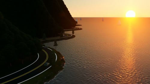 Aerial view of the Costal Road