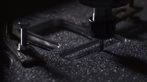 Creating the Body of the Mattress at the Factory Cutting Out a Single Piece of Aluminum on the