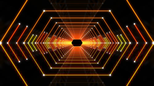 Abstract Futuristic Tunnel with Neon Light