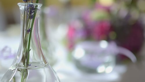 Wedding Table Flowers in Vases Decoration