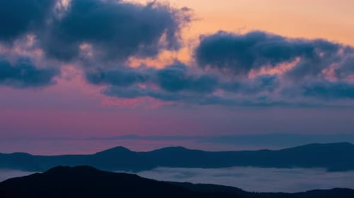 Timelapse Dynamic Sky in Mountain During Dawn