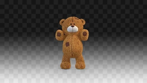 Cute Waving 3D Teddy Bear Character Animation