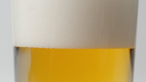 Macro Shot of Beer in Glass