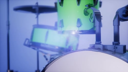 Dynamic 3D Drum Kit Animation with Lens Flare