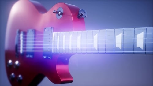 Glowing Electric Guitar Logo Reveal Animation