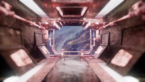 Balade dans un tunnel de vaisseau spatial