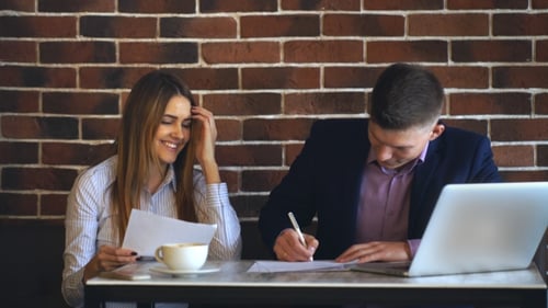 Team Working Together in Modern Office Environment