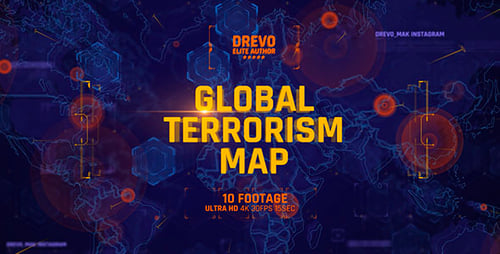Global Terrorism Map 4K/Politics and Economic Presentations/ World Terror Infographic/ Bomb & Weapon