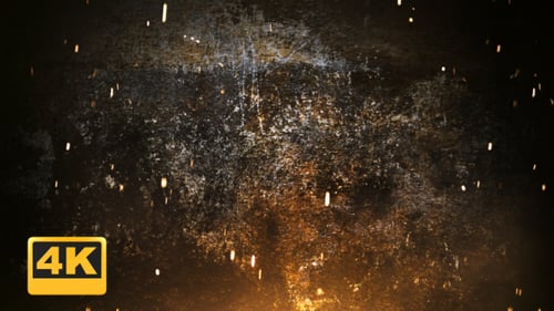 Industrial Grunge Background with Glowing Ember Particles
