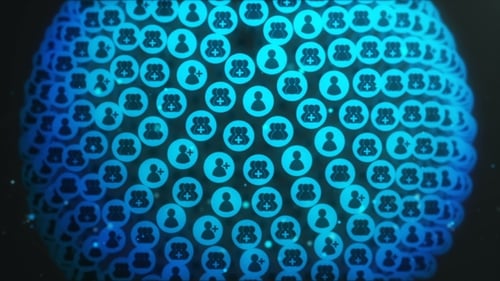 Animated Global Social Network User Icons Sphere