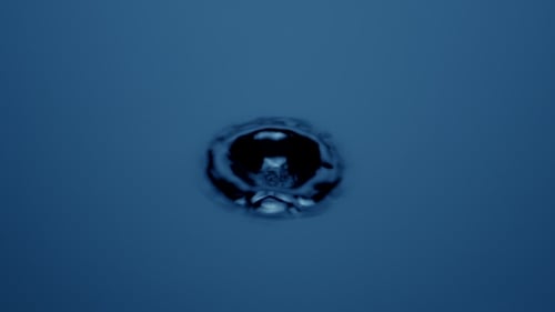Single Water Drop Creates Ripple Effect
