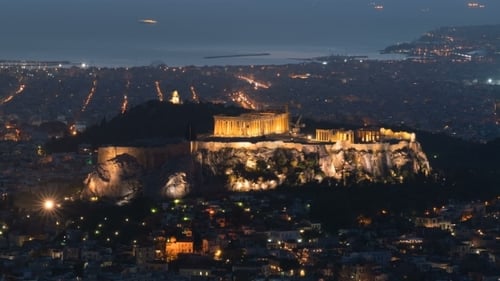 View of Athens and the Acropolis From the Mount Lycabettus