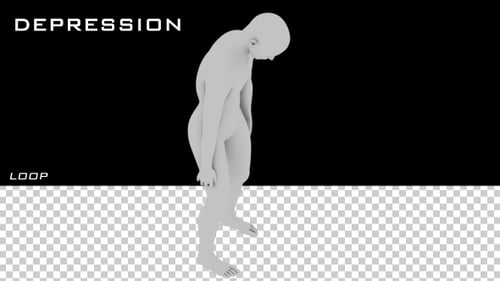 Abstract 3D Human Figure Raising Head Animation