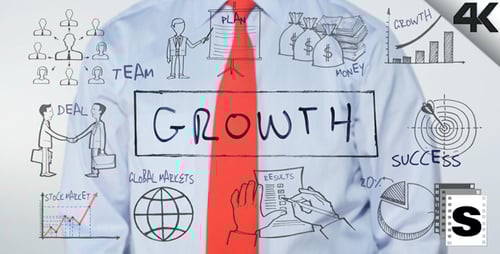 Growth Concept Being Written on Transparent Screen