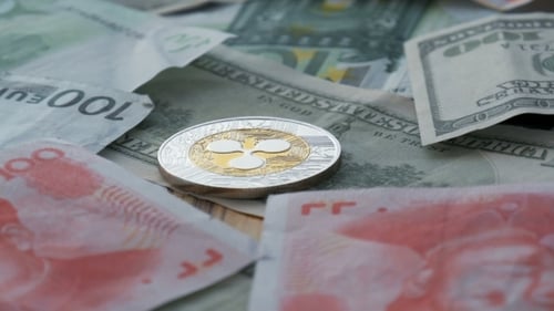 Welligkeit. Loopbarer Rotationsschuss für Kryptowährung.