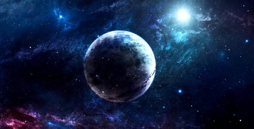 Rotating Planet in a Vibrant Cosmic Nebula