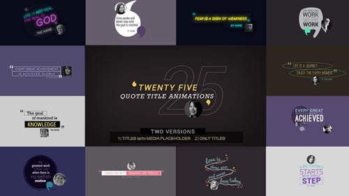 Animated Quote Titles Pack with Modern Geometric Style