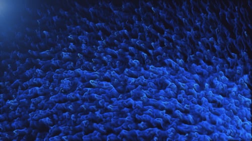 Seamless Loop of Abstract Blue Energy Waves Flowing