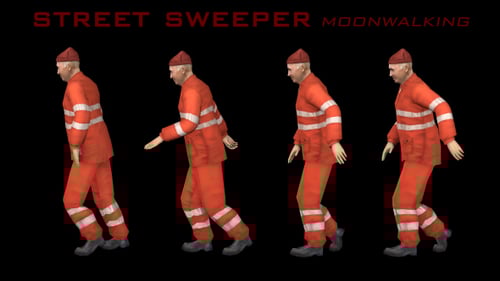 Street Sweeper Moonwalking