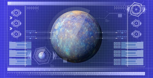 Planeta espacial e radar de computador