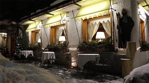 Empty Night Restaurant